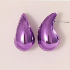 Hot sale CCB material mirror colorful waterdrop shape earrings 1.7cm*3.1cm