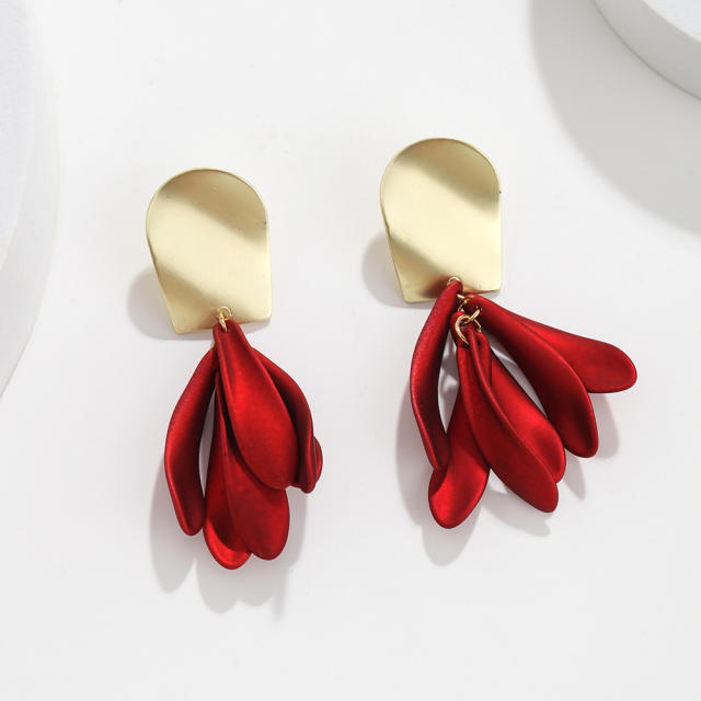 Summer colorful acrylic petal cute earrings