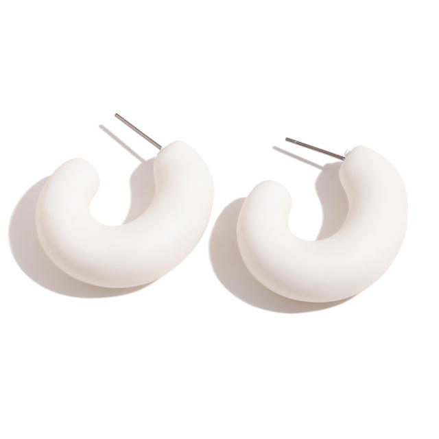 Summer colorful ABS material stainless steel needle earrings