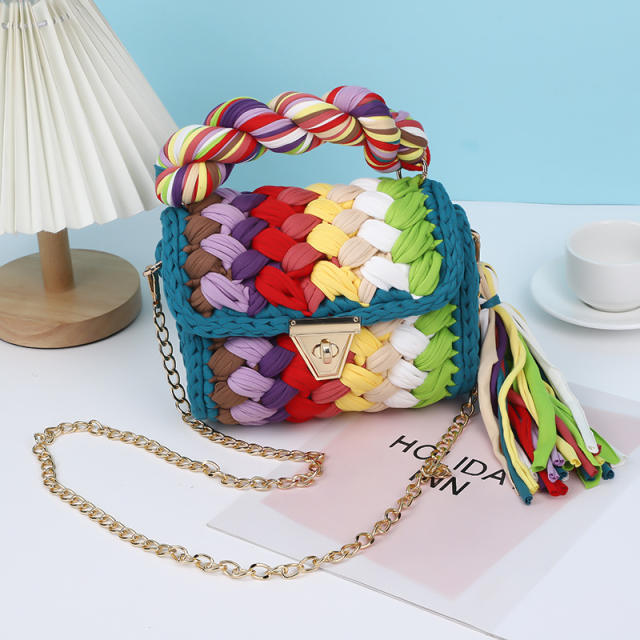 Colorful handmade corchet handbag for women