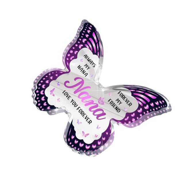 Purple color butterfly shape mother's day familay gift acrylic desk decoration