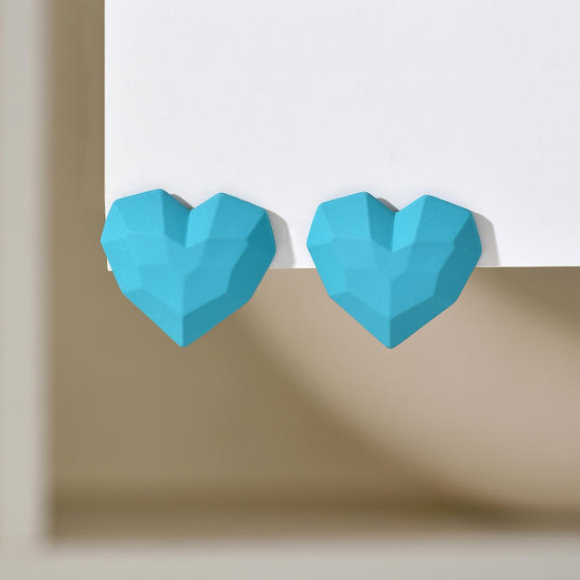 Hot sale super cute colorful heart studs earrings