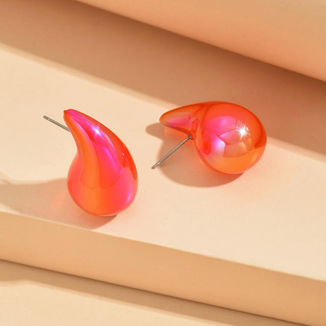 Gorgeous acrylic waterdrop shape summer studs earrings