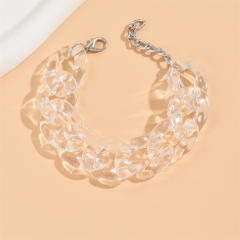 Candy color clear acylic cuban link chain bracelet