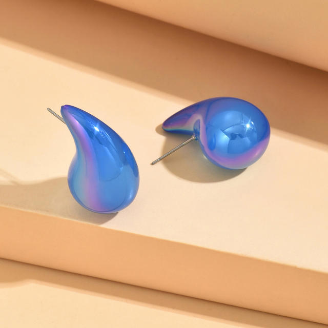 Gorgeous acrylic waterdrop shape summer studs earrings