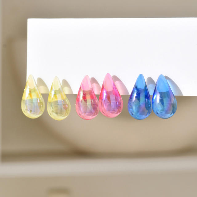 Hot sale colorful summer waterdrop earrings set collection