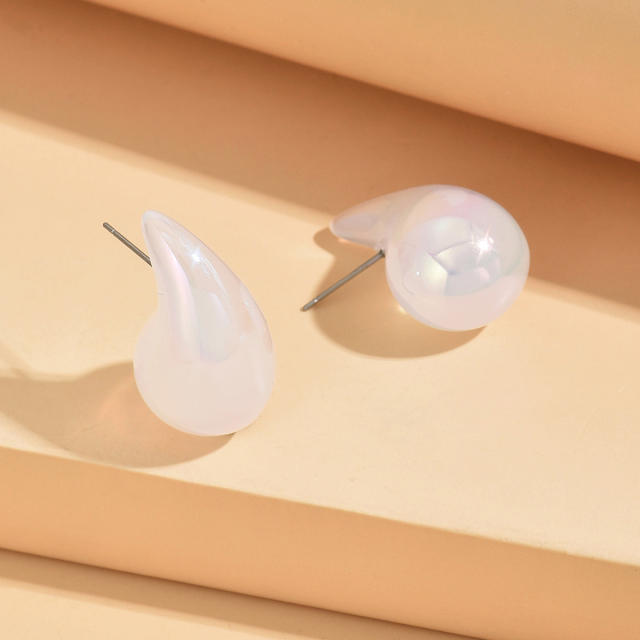 Gorgeous acrylic waterdrop shape summer studs earrings