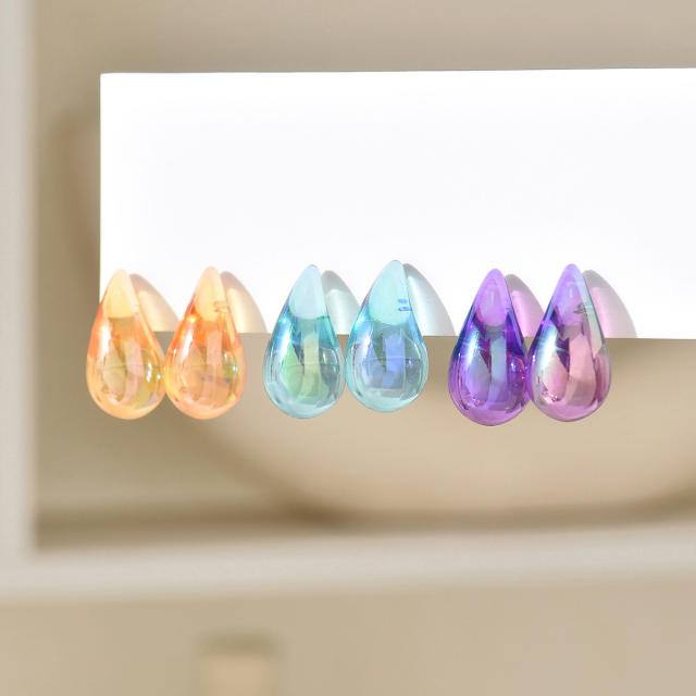 Hot sale colorful summer waterdrop earrings set collection