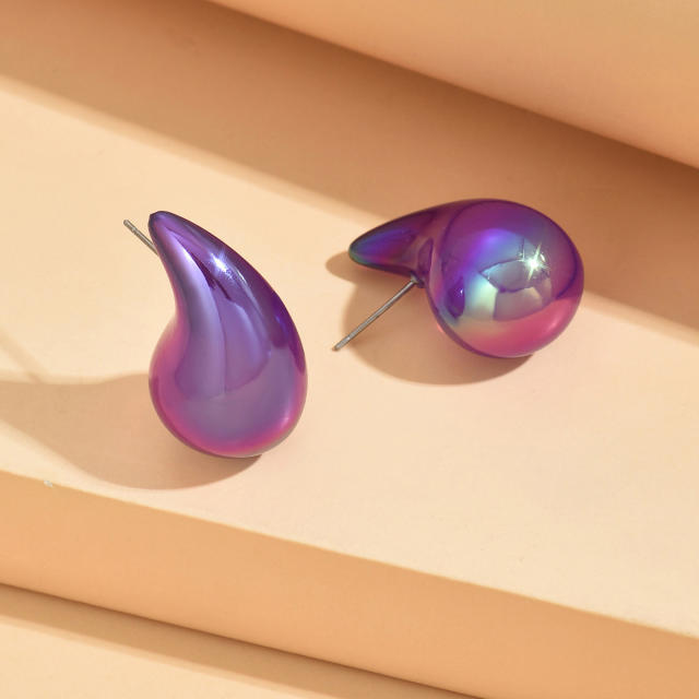 Gorgeous acrylic waterdrop shape summer studs earrings