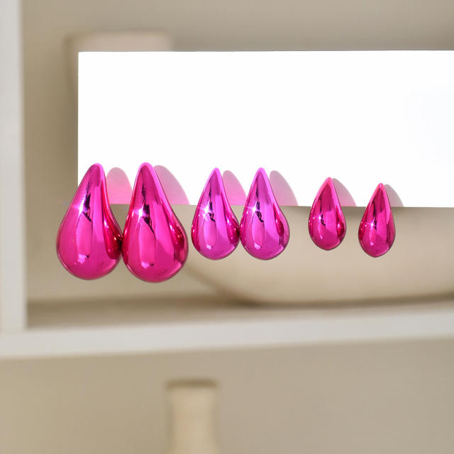 3 pair Hot sale gorgeous colorful waterdrop earrings set