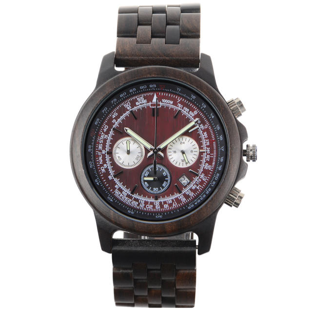 Large size quartz watch business men wooden watch