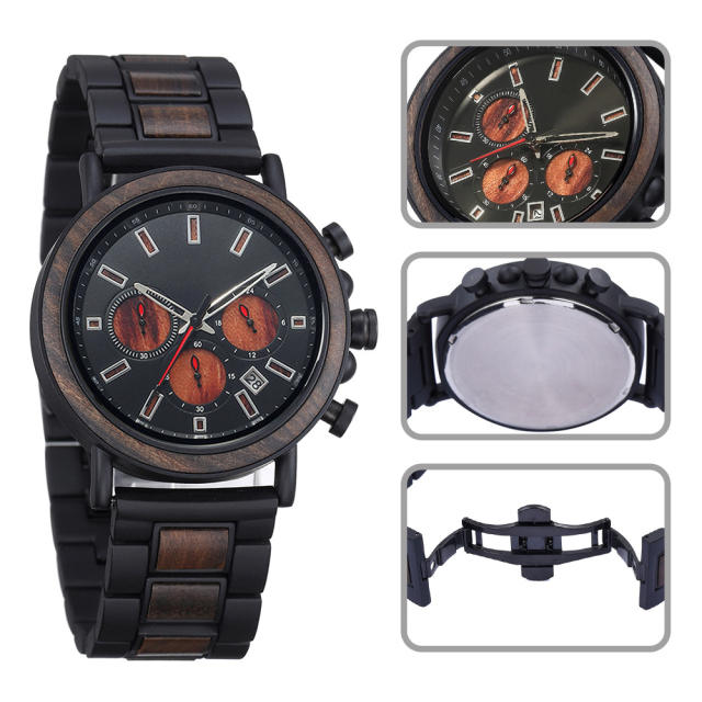 Occident fashion hot sale wooden watch quartz watch for men