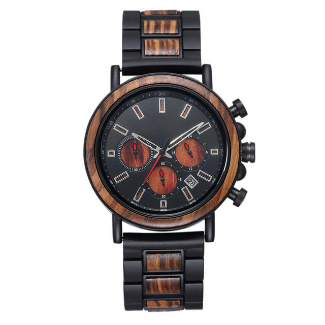 Occident fashion hot sale wooden watch quartz watch for men