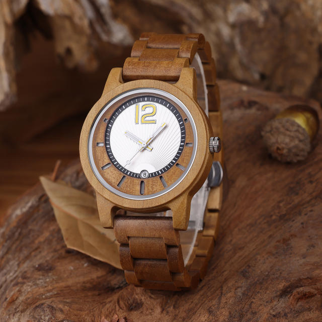 Vintage quartz watch wooden watch for men