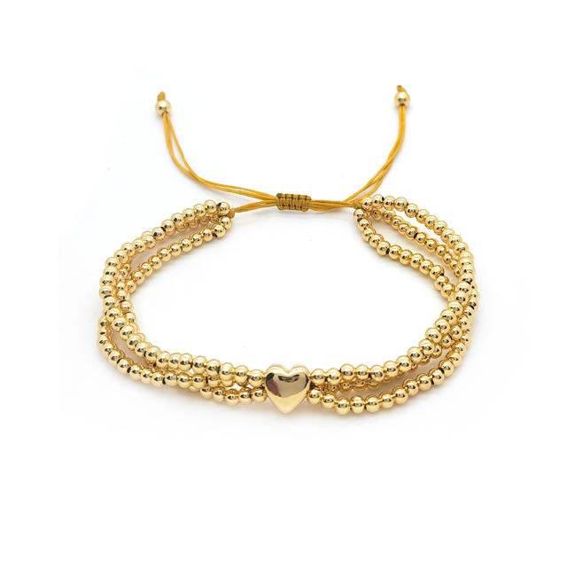 18KG real gold plated copper layer heart bracelet