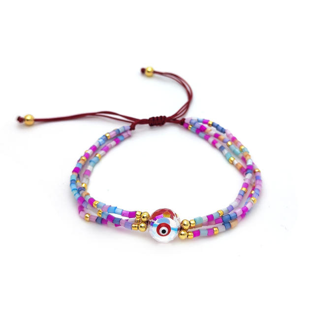 Boho MGB bead evil eye colorful bracelet