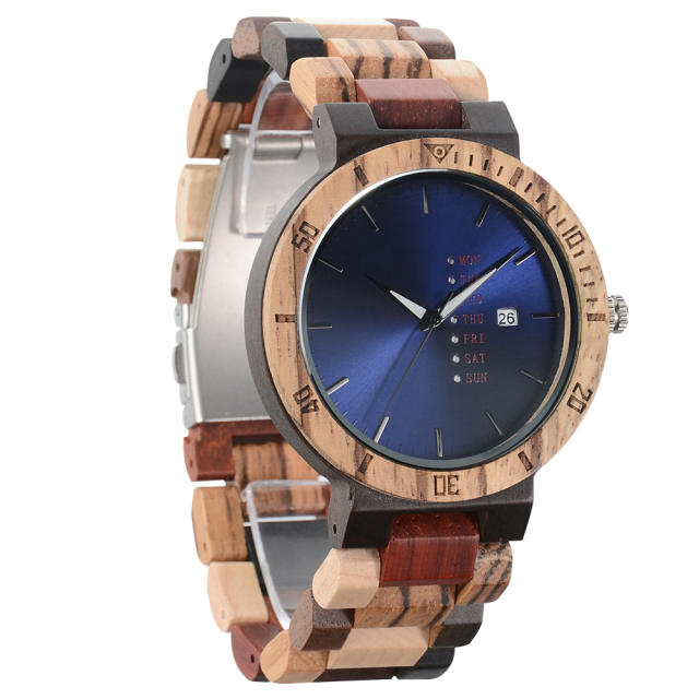 Personality colorful wooden watch for men