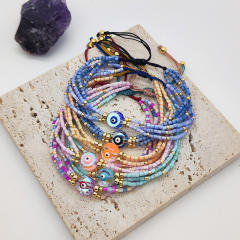 Boho MGB bead evil eye colorful bracelet