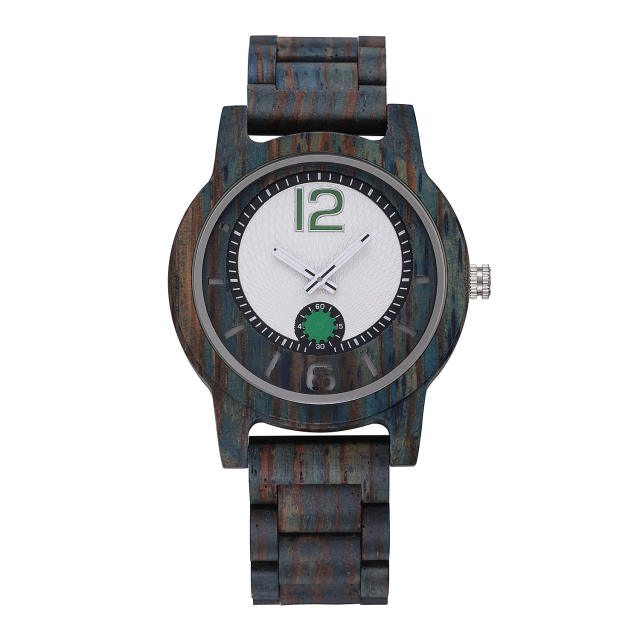 Hot sale personality colorful Quartz watch luminous wooden watch