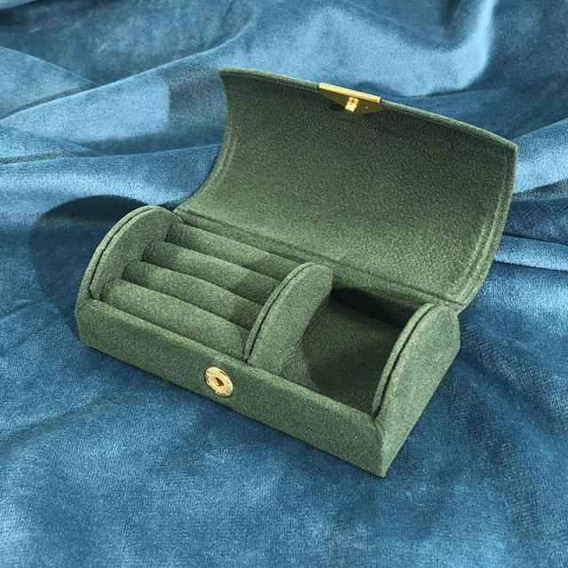 Cute portable velvet jewelry box travel jewelry box