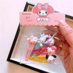 5pcs cute cartoon animal sweet colorful snap hair clips set for kids