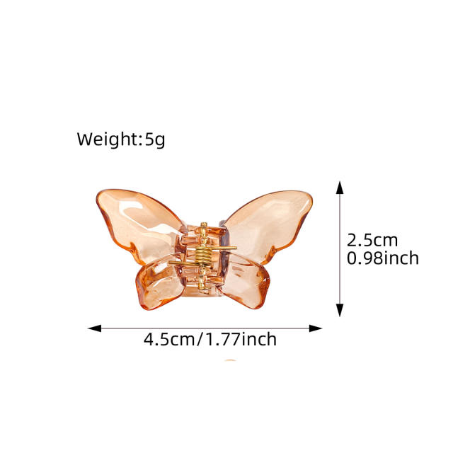 5.5CM/2.5CM summer hot sale colorful clear butterfly women hair claw clips