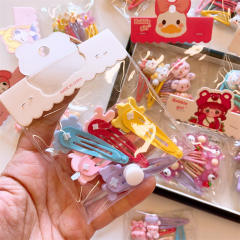 5pcs cute cartoon animal sweet colorful snap hair clips set for kids