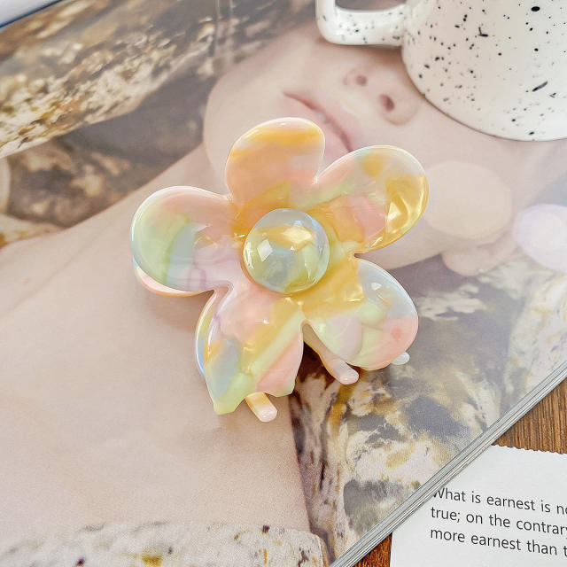 6.8CM spring summer new design gorgeous flower hair claw clips