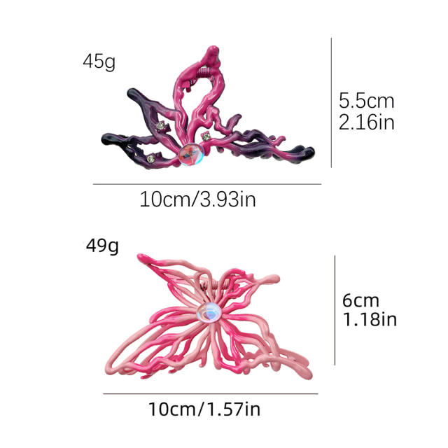 Y2K hollow out butterfly unique hair claw clips