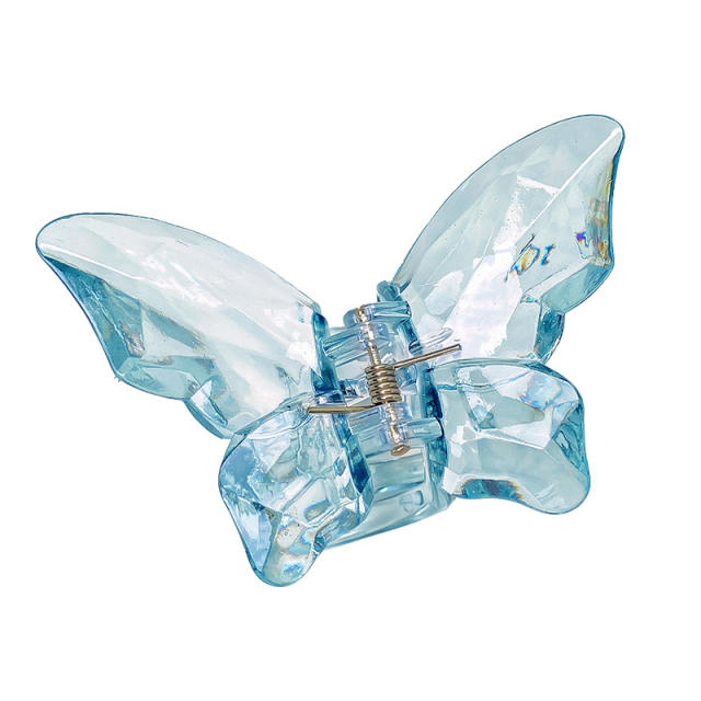 5.5CM/2.5CM summer hot sale colorful clear butterfly women hair claw clips