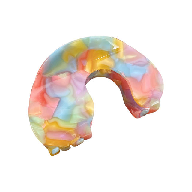 Spring summer rainbow color women hair claw clips collection