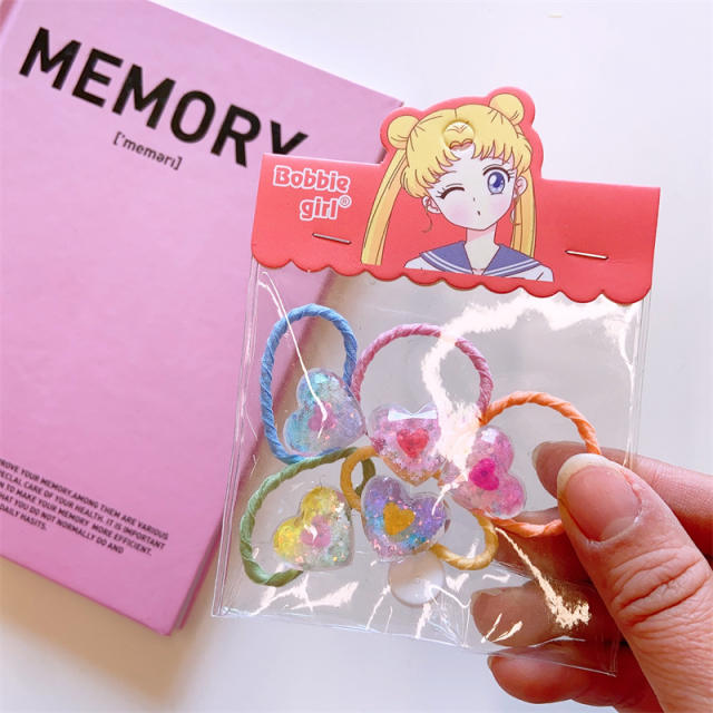 Korean fashion cute cartoon rabbit flower hair ties set for kids