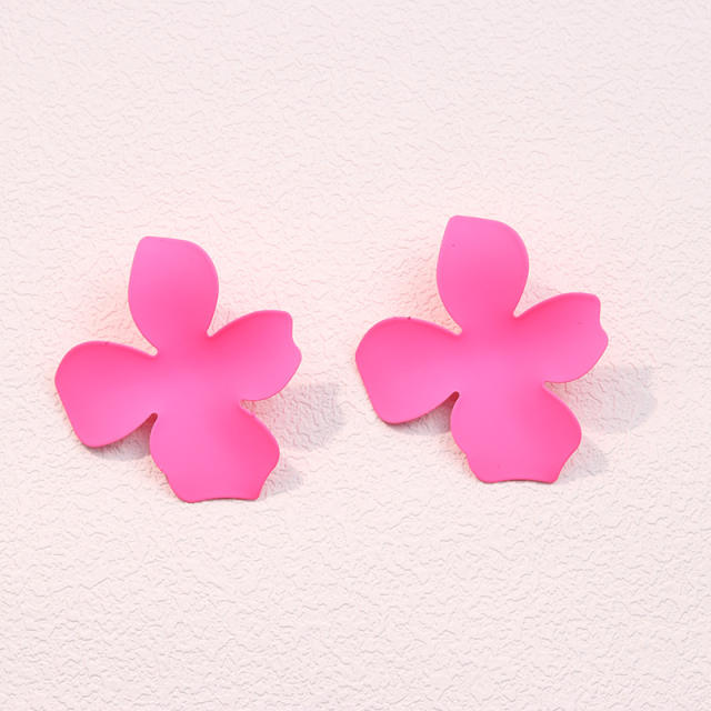Summer color painting clover flower women earrings