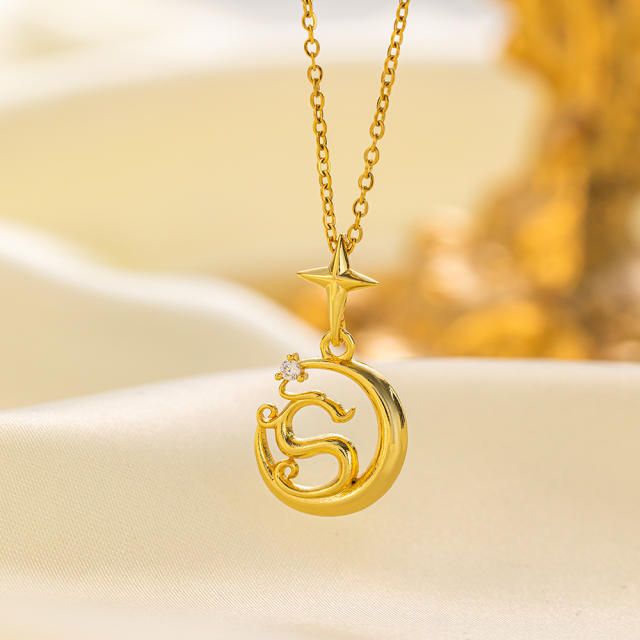 Dainty gold plated copper pendant stainless steel chain necklace collection