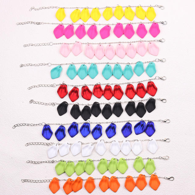 Boho colorful petal charm beach bracelet