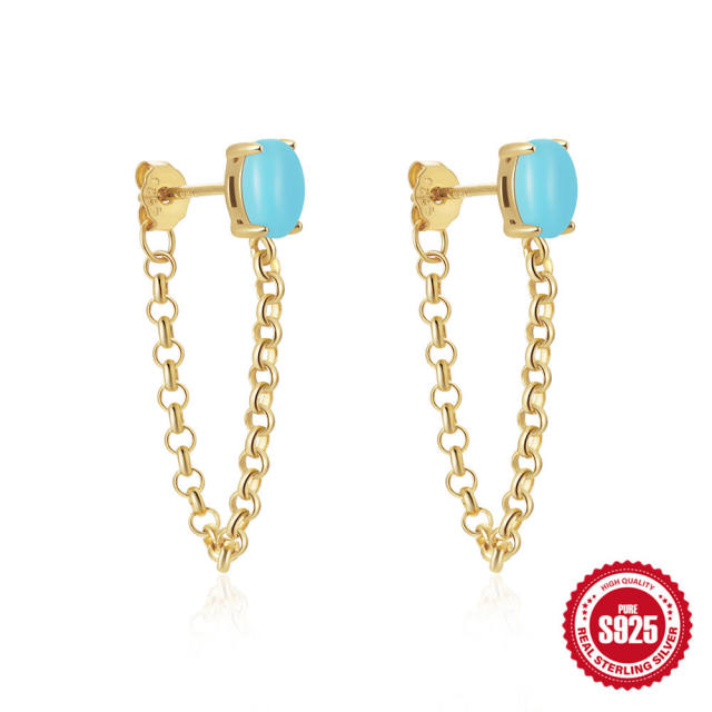 925 sterling silver turquoise bead statement earrings collection