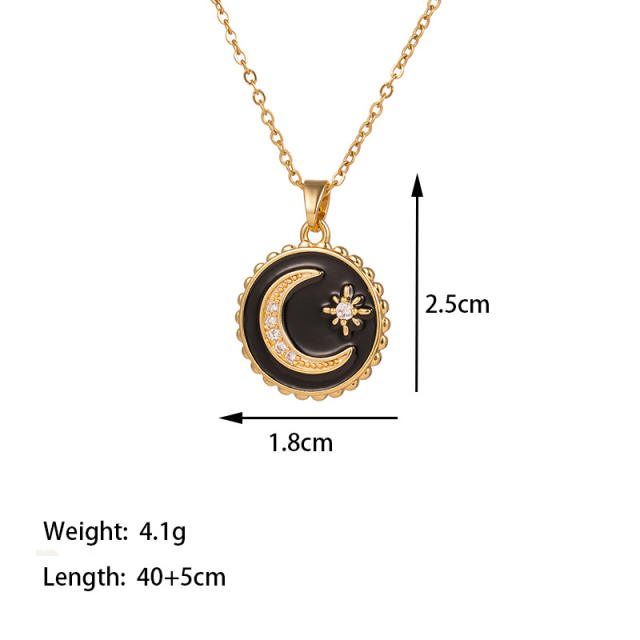 Dainty gold plated copper pendant stainless steel chain necklace collection