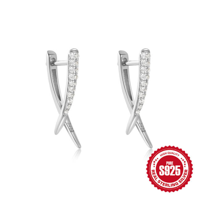 925 sterling silver diamond huggie earrings collection