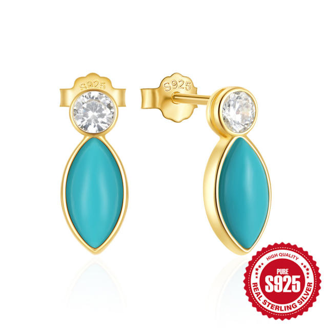 925 sterling silver turquoise bead statement earrings collection