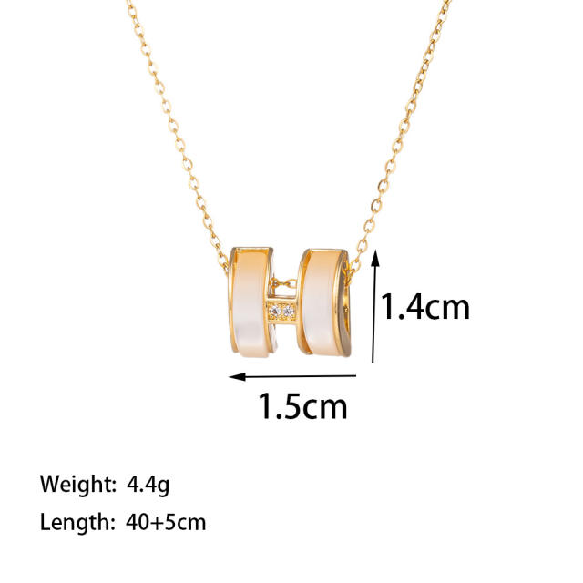Dainty diamond gold plated copper pendant stainless steel chain necklace collection