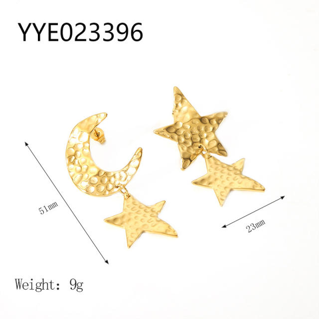 18KG Unique star moon series stainless steel necklace collection