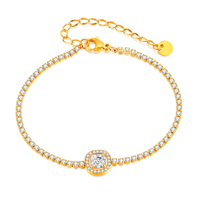 Luxury delicate diamond stainless steel bracelet