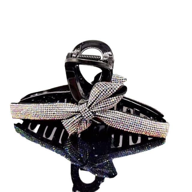 Elegant full diamond bow large size hair claw clips