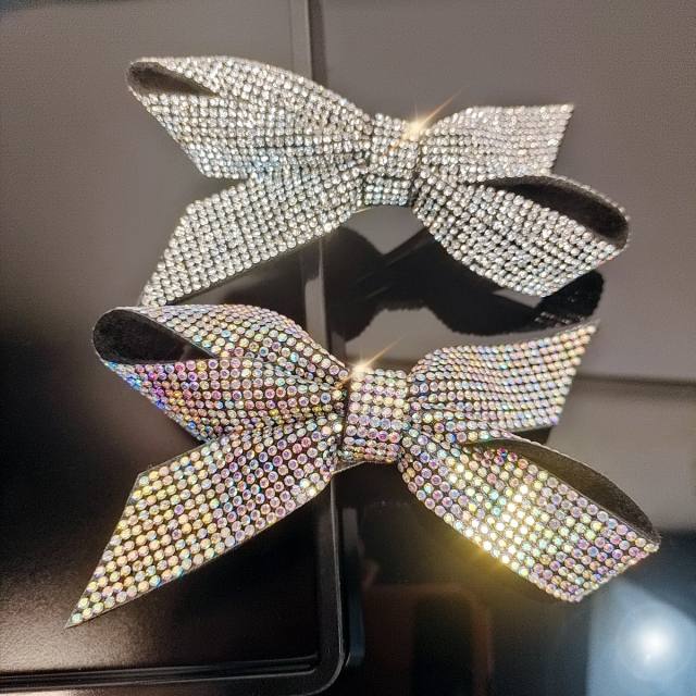 Super shiny full diamond bow french barrette hair clips