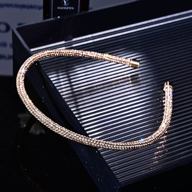 Spring summer colorful diamond pave setting thin headband diamond headband