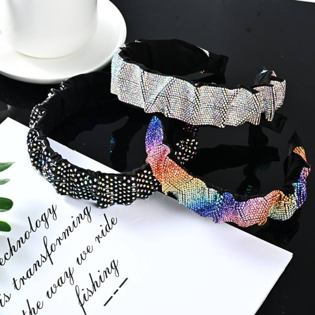 Spring summer colorful diamond scrunchies headband diamond headband