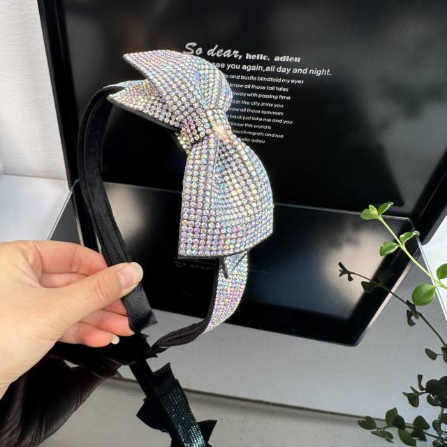 Delicate diamond bow prom party headband