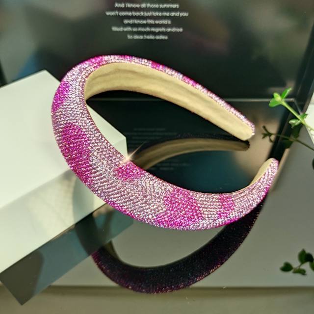 Spring summer heart shape full diamond colorful padded headband