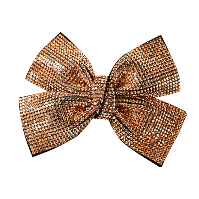 Luxury full diamond colorful bow french barrette hair clips