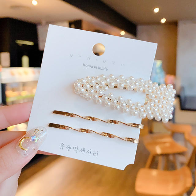 Hot sale gold color metal bobby pins set hair clips set